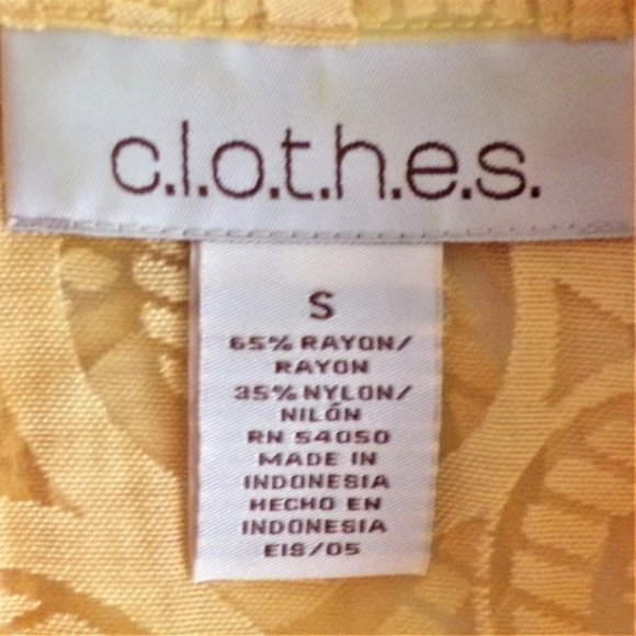C.L.O.T.H.E.S. size S yellow long-sleeve blouse - Picture 12 of 13
